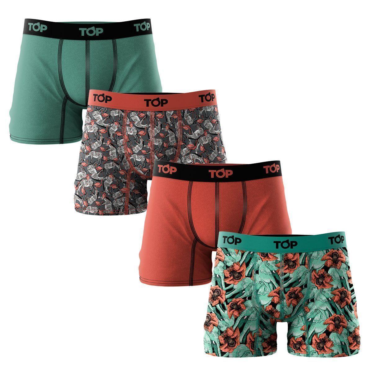 Boxer Medio Animal Top Algodón Pack 4 C2-0
