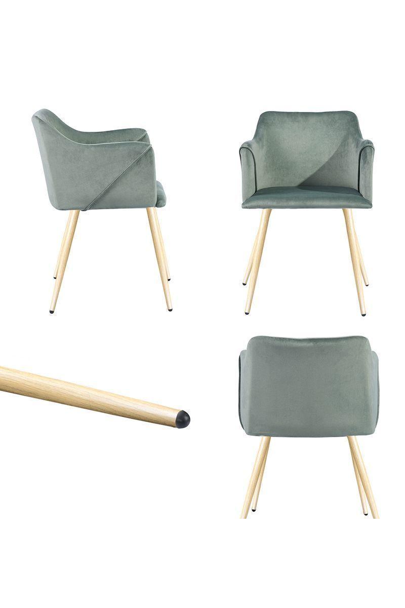 Silla Comedor Sitial Aldridge Terciopelo Verde-4