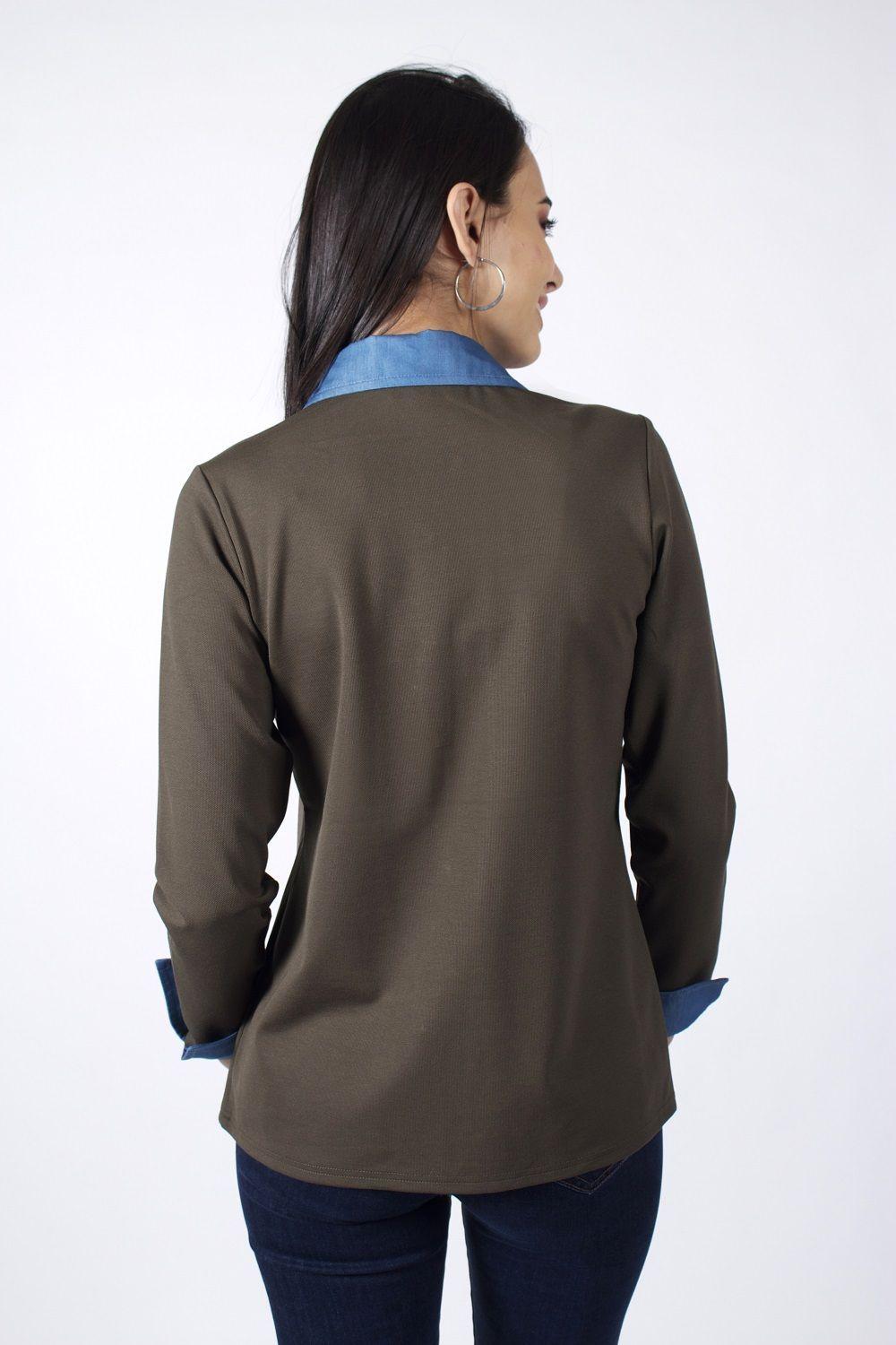 Blusa con aplicación verde-2