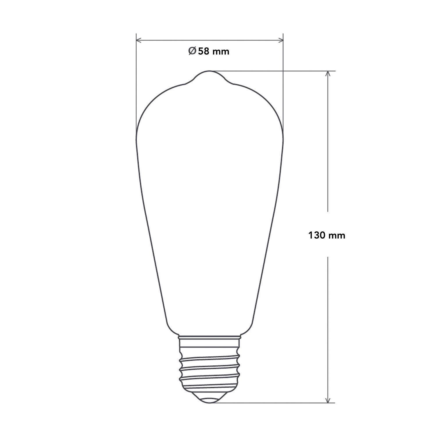 Pack 10 Ampolletas LED E-27 Filamento 6W ST58 Dimeable SEC-4