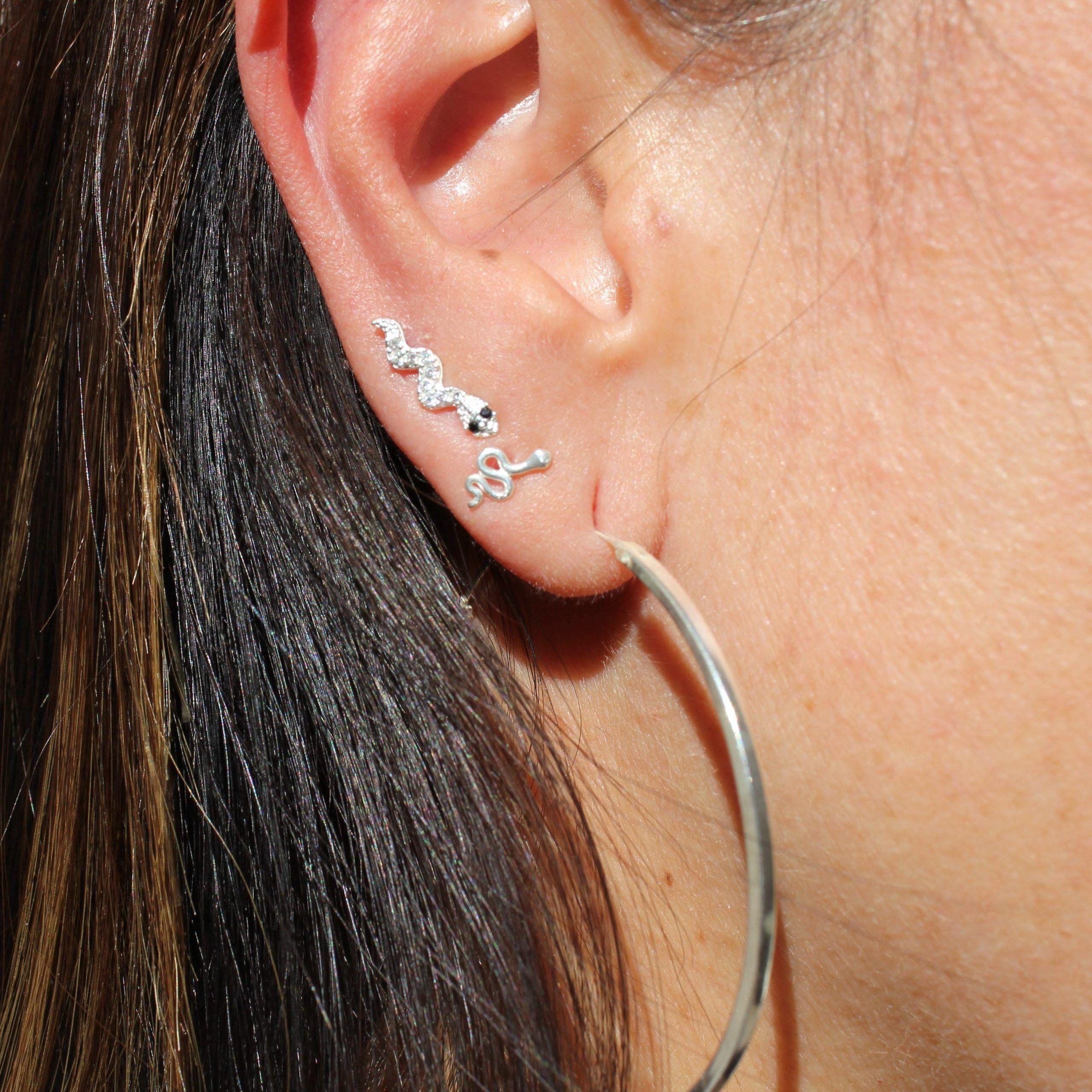 Aros Serpiente mini Plata Philippa Joyas-1