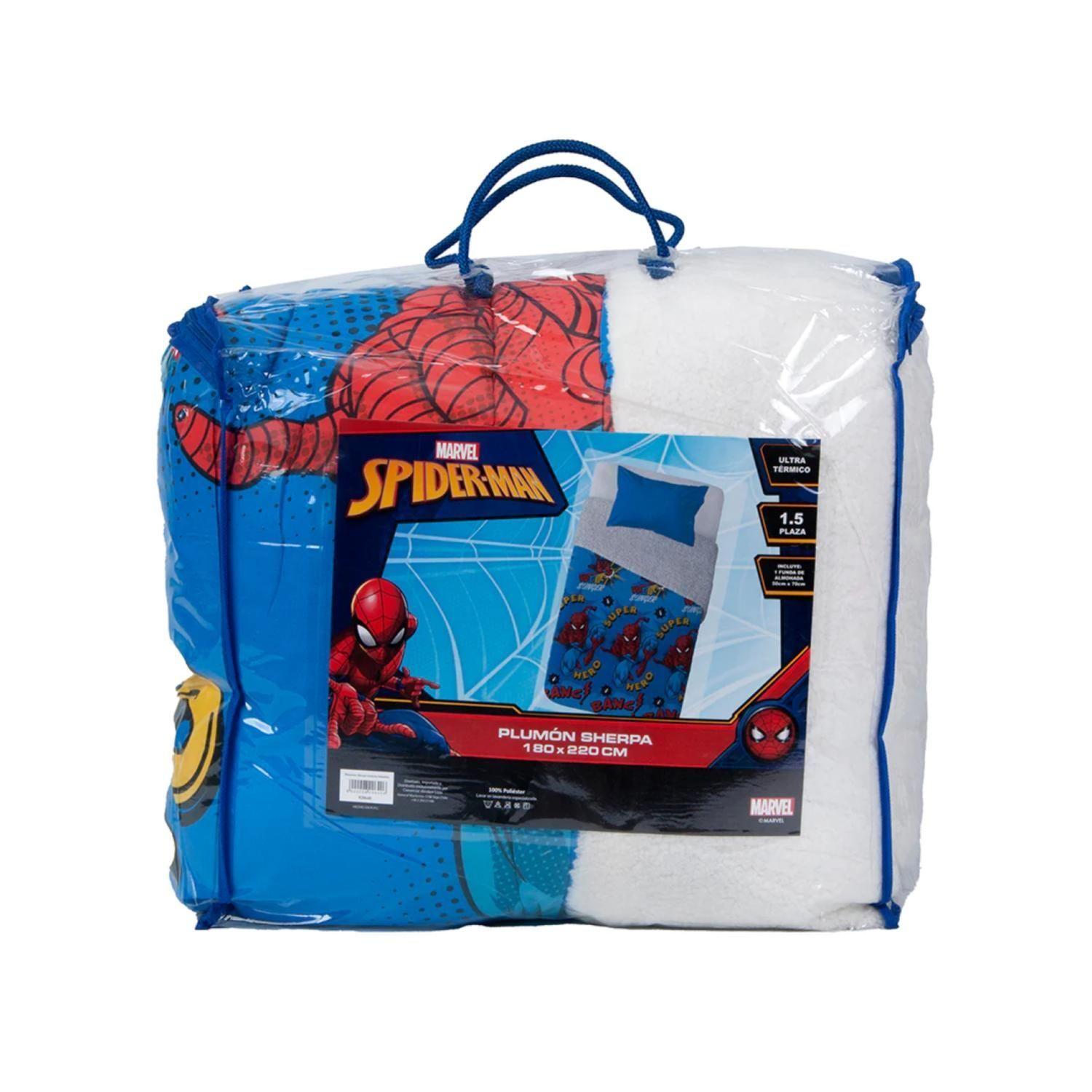 Plumon 1.5 Plazas Microfibra Infantil Azul SpiderMan Mashini-0