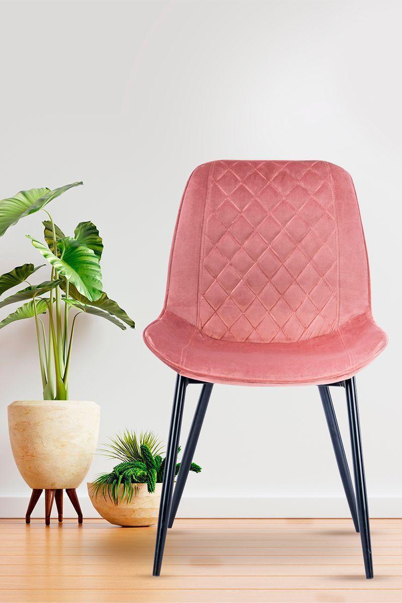 Silla de Comedor de Terciopelo Rosado-5