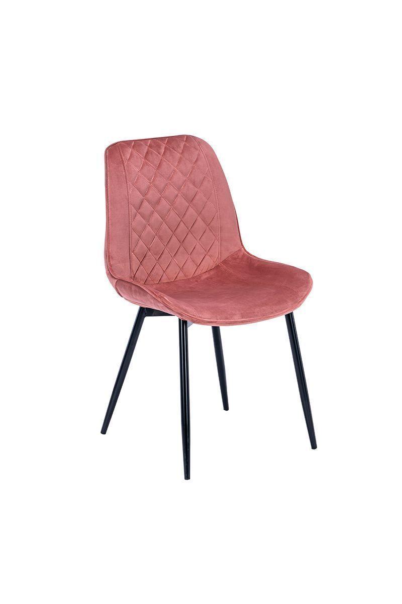 Silla de Comedor de Terciopelo Rosado-0