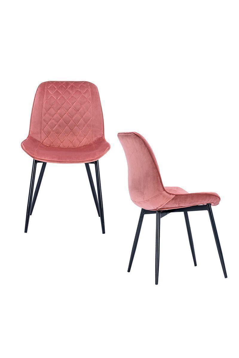 Silla de Comedor de Terciopelo Rosado-3