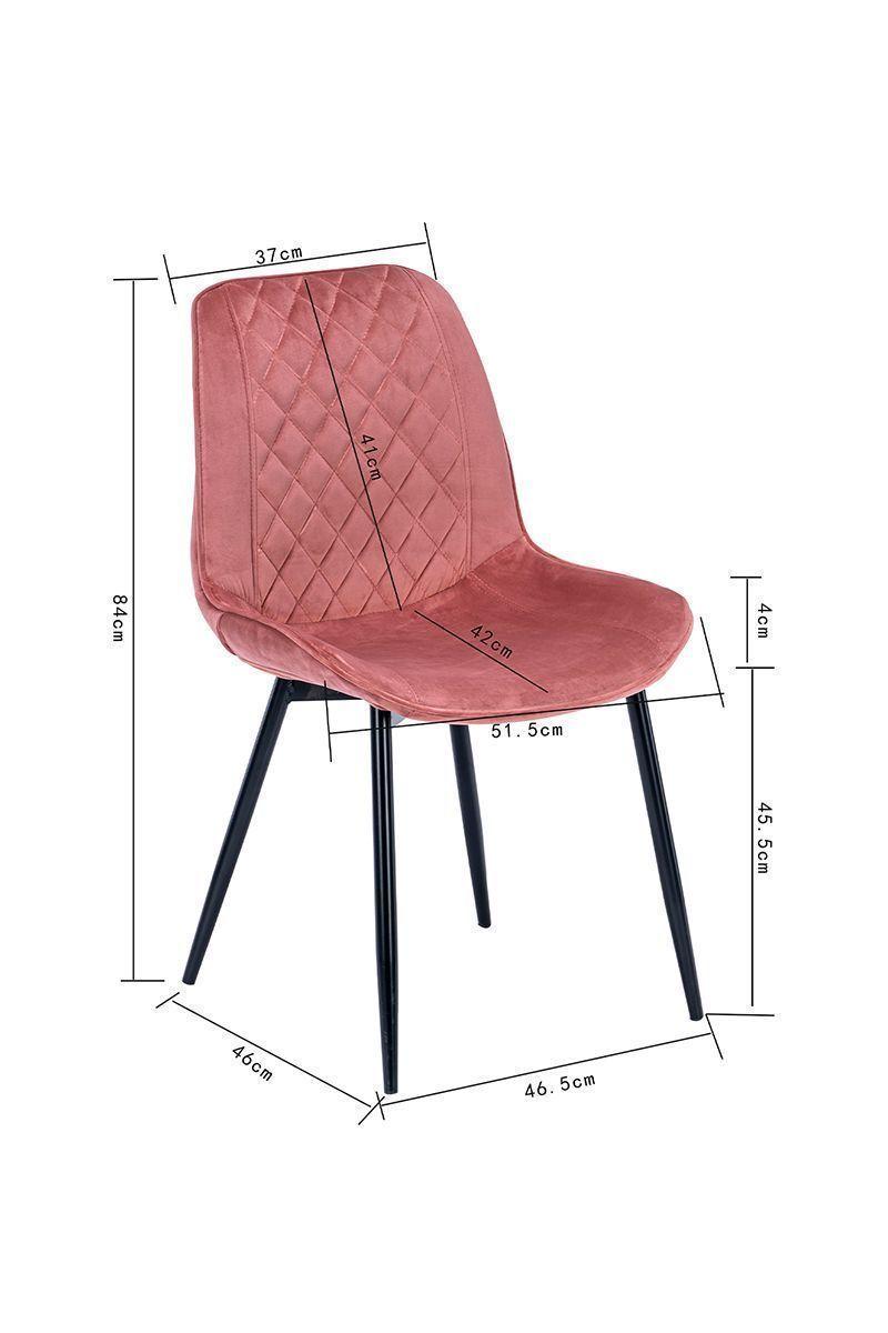 Silla de Comedor de Terciopelo Rosado-2