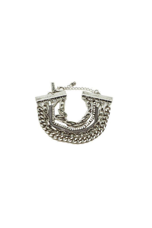 Pulsera Blanda Plateada Black Nitro Cadenas Humana-0