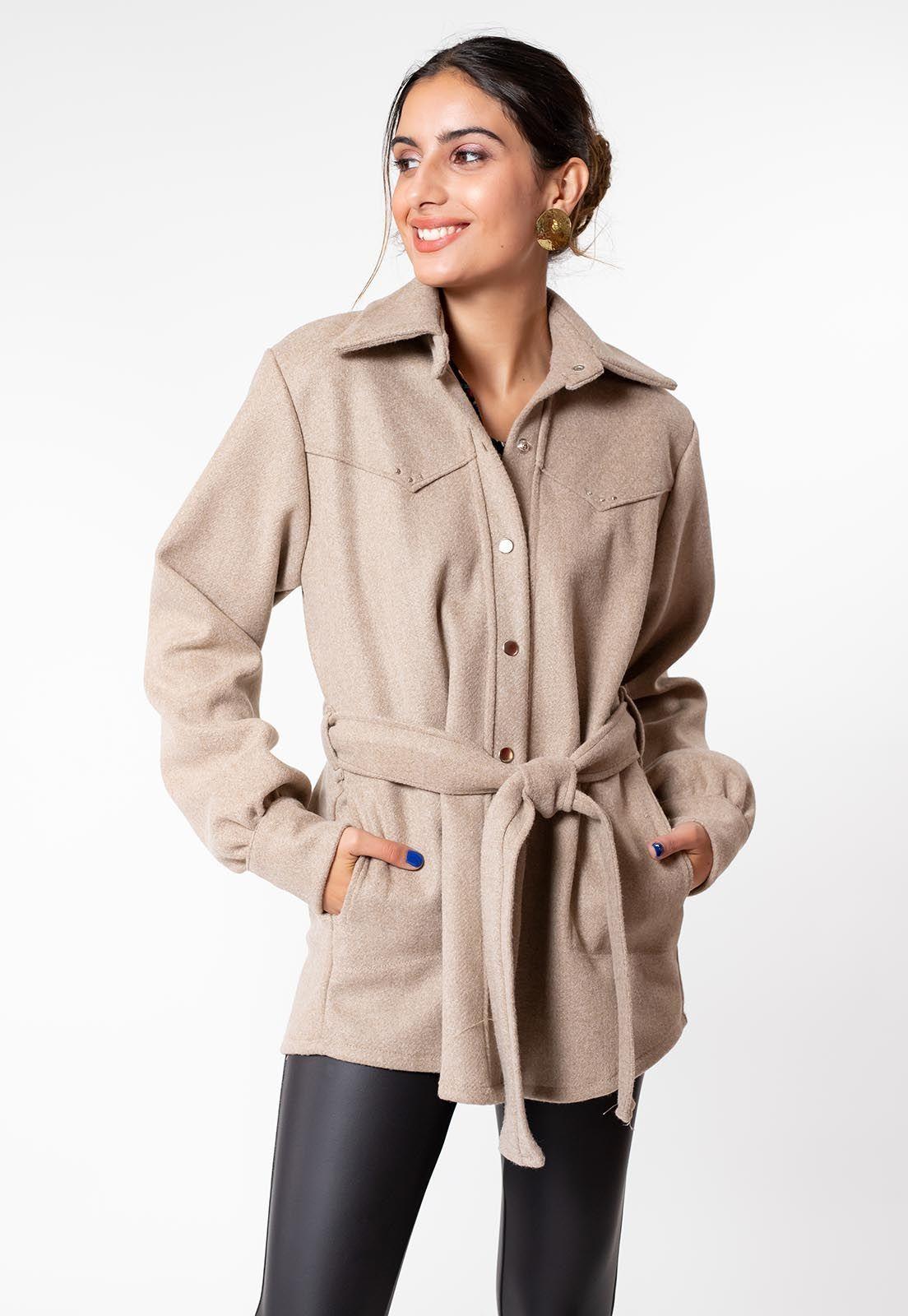 Chaqueta Angela Beige Natalia Seguel-3