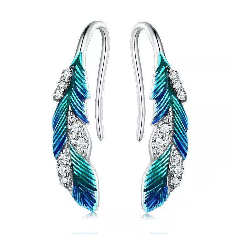 Aros Pluma Plata 925-0