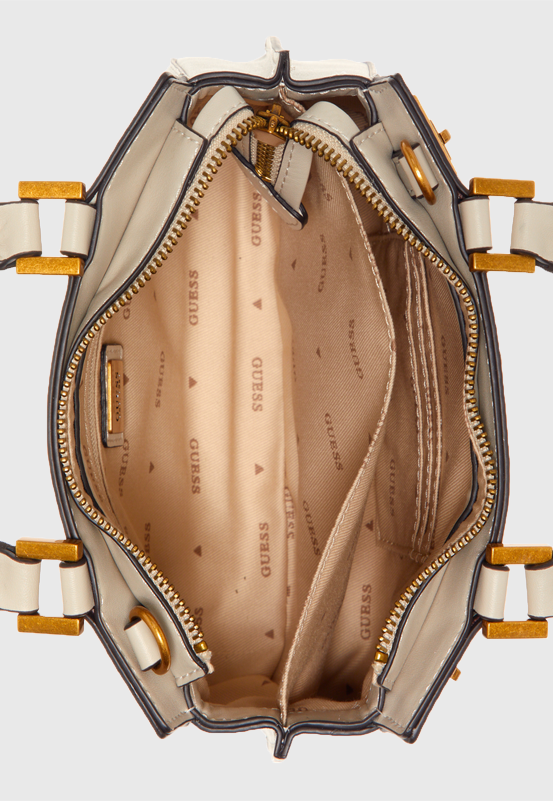 Mini Cartera Katey Mini Satchel Sto Crema Guess-1