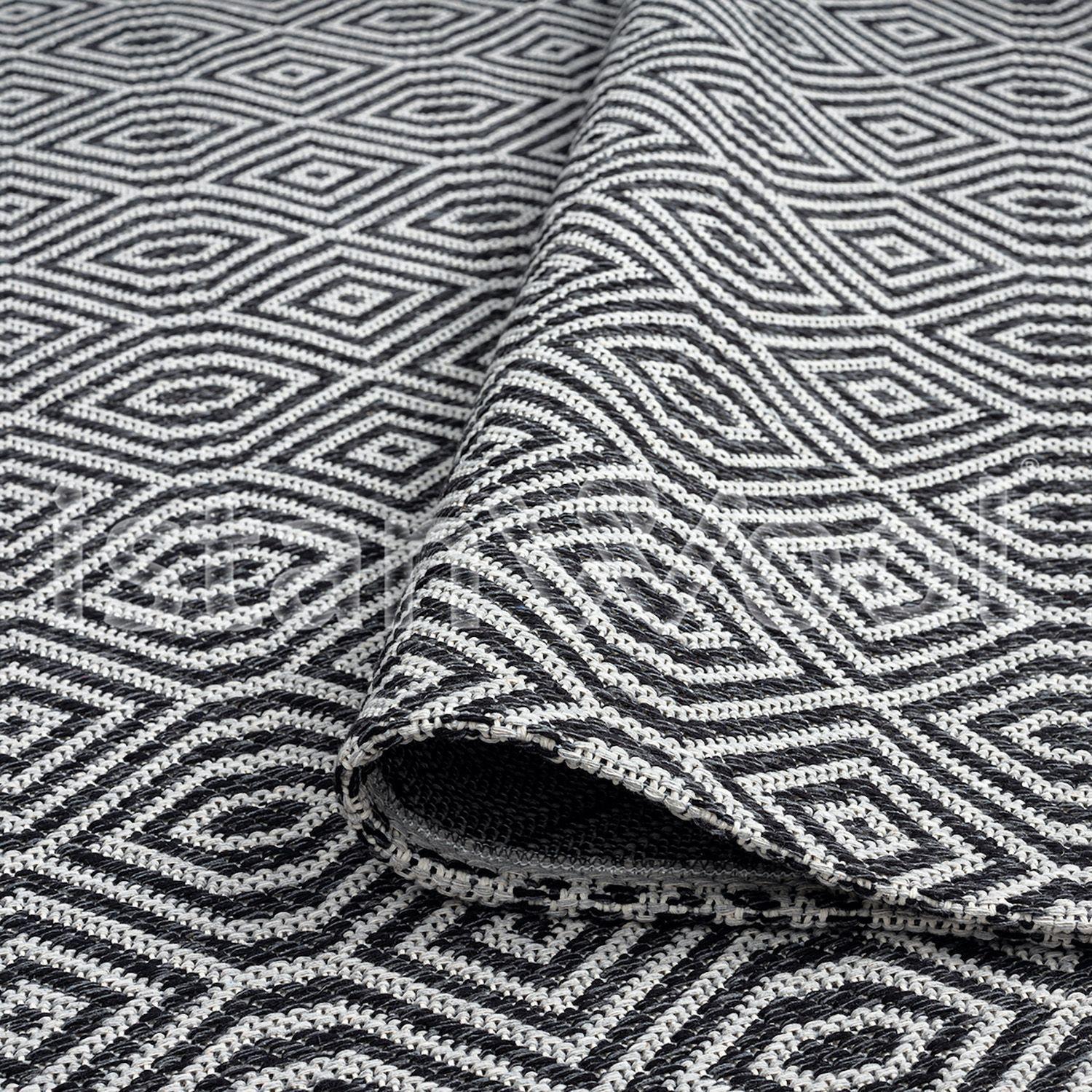 Alfombra Moderna 125X180 cms.Negra con Blanco-2