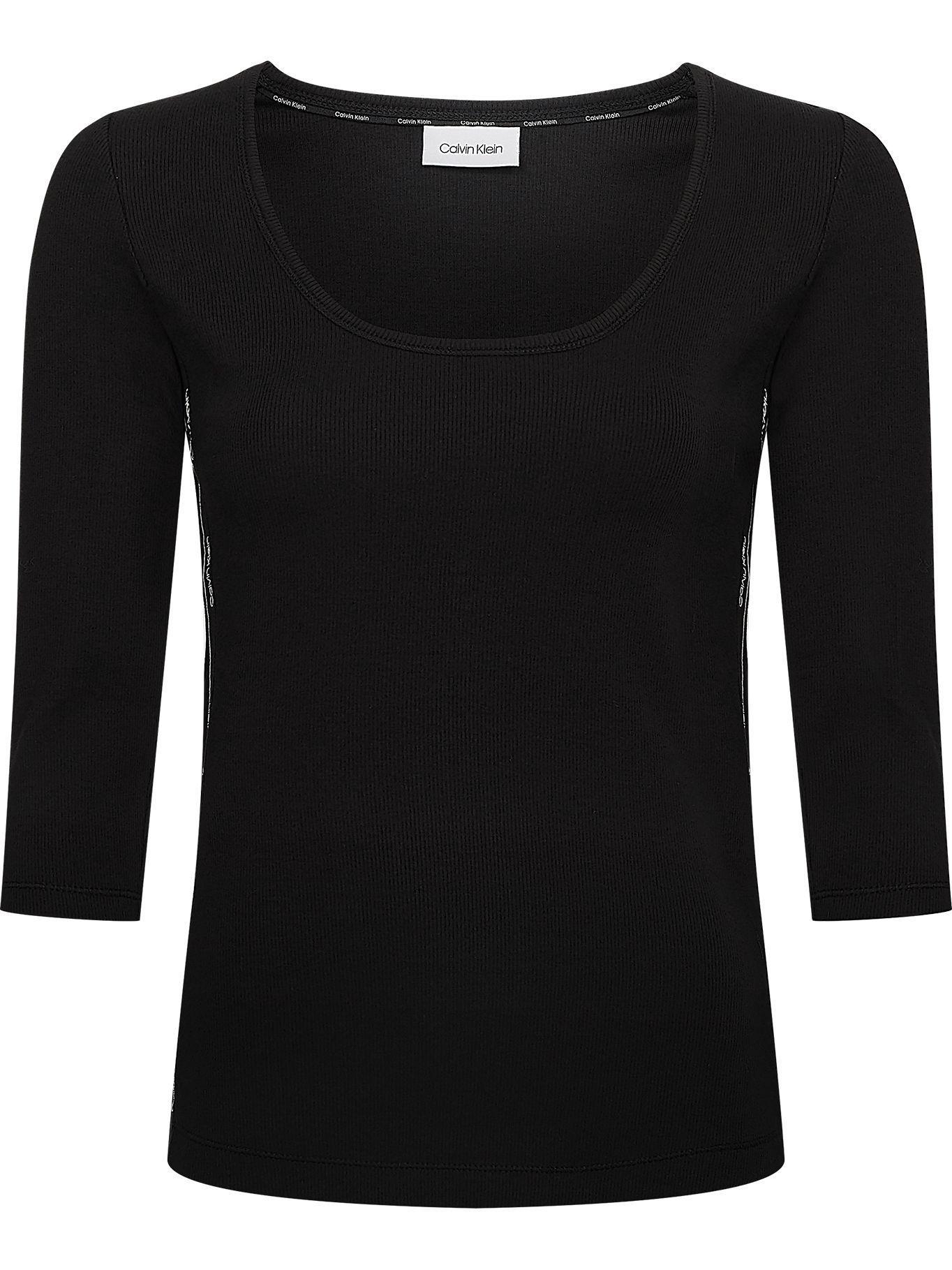 Polera Logo Tape Rib Negro Calvin Klein-0