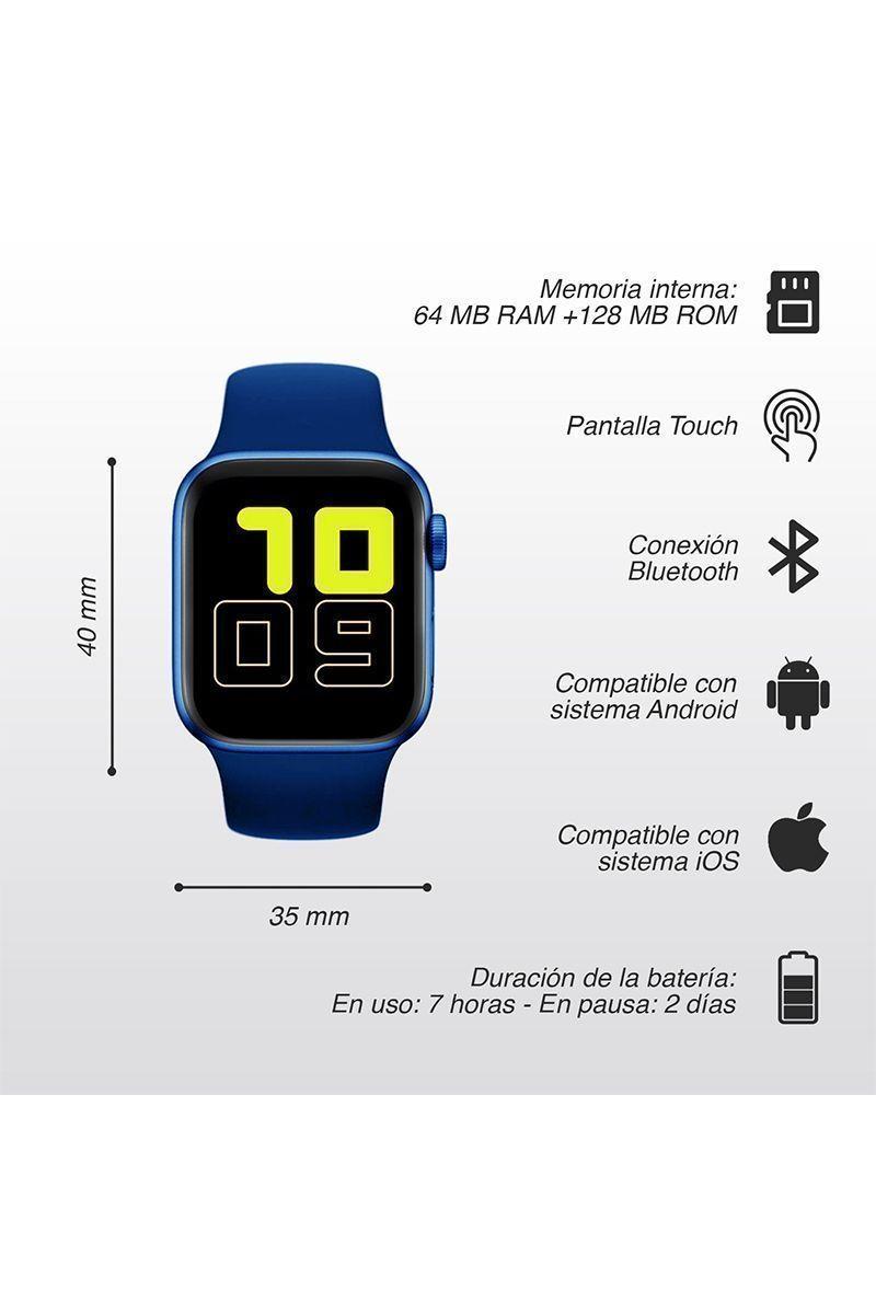 Reloj Inteligente Smartwatch T500 Azul-2