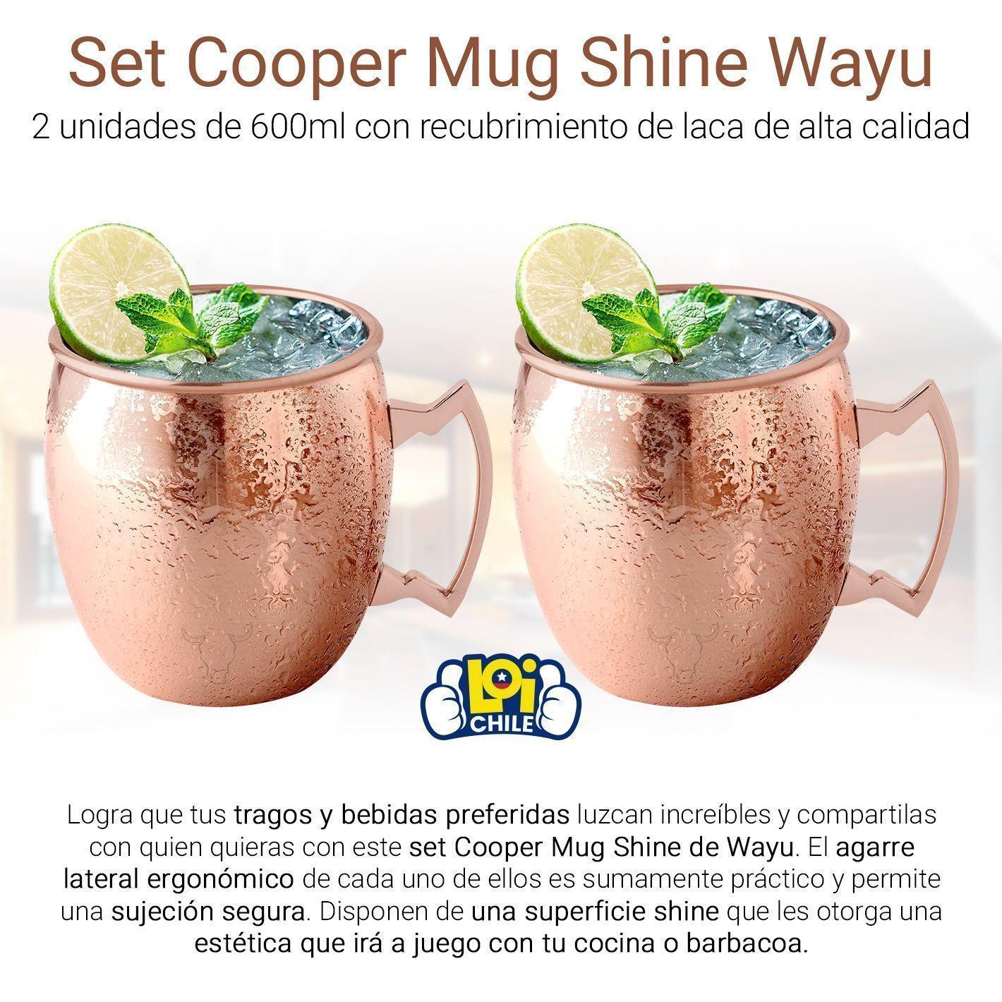 Set de 2 Mugs de Cobre Shine Coctel 600ml Wayu-1