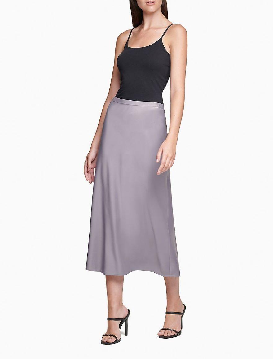 Falda Silk Straight Gris Calvin Klein-0