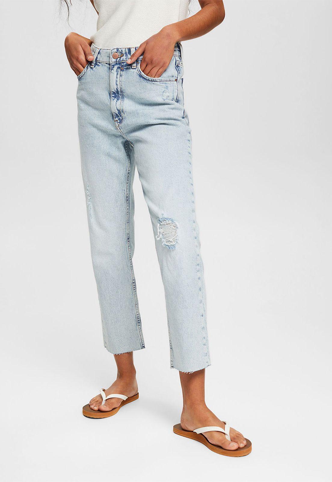 Jeans Con Efecto Roto Esprit-0