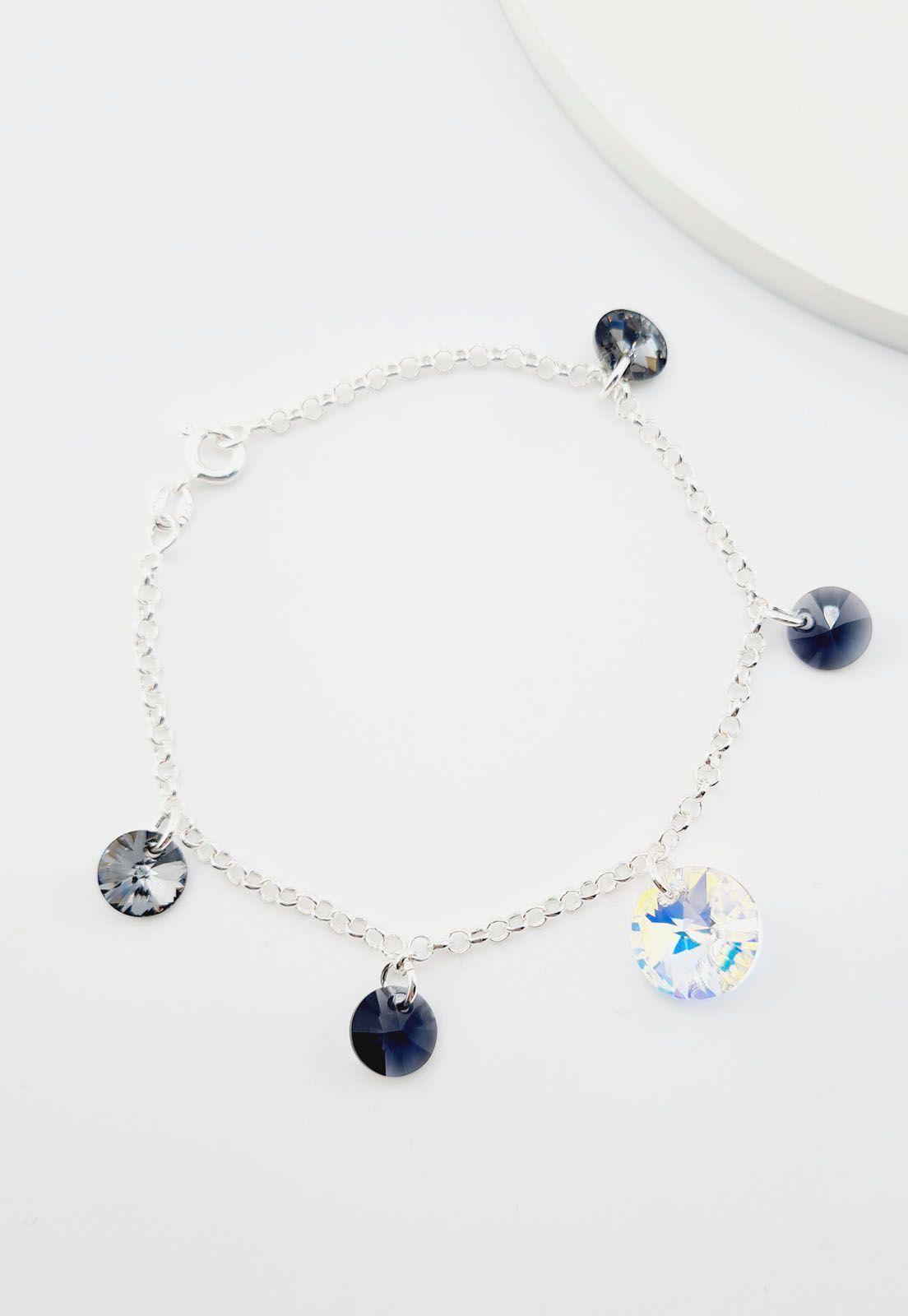 Pulsera Nepal Plata 925 y Cristales Silver Night-4