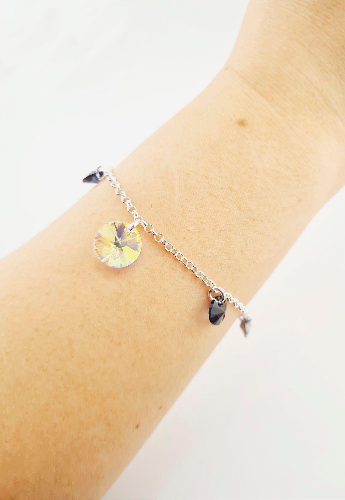 Pulsera Nepal Plata 925 y Cristales Silver Night-3