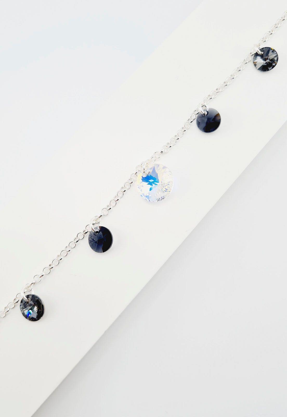 Pulsera Nepal Plata 925 y Cristales Silver Night-2