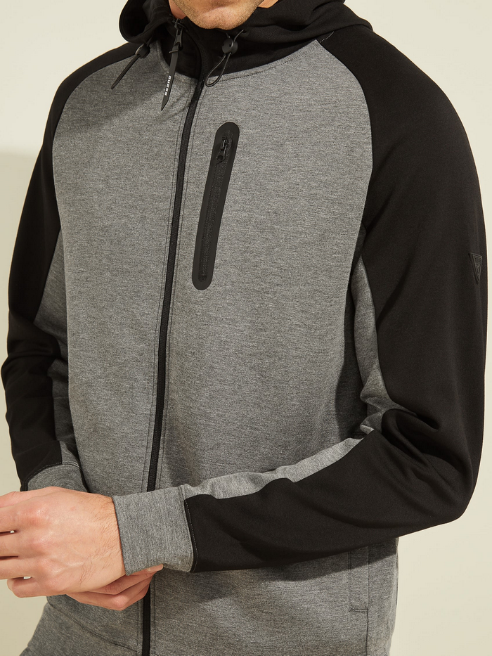 Poleron Guess Stephen Full Zip Hoodie Mch Gris-1