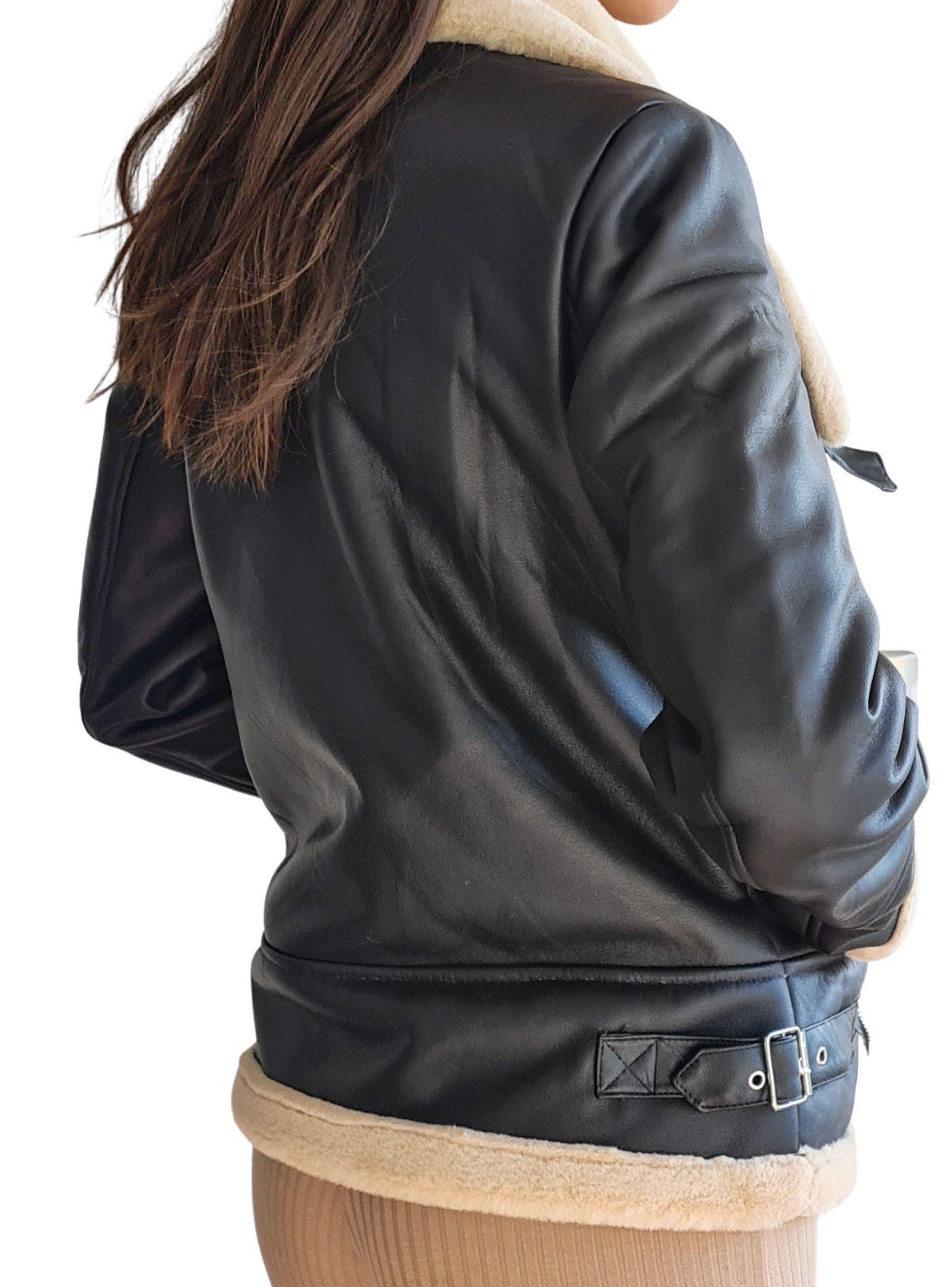 Chaqueta  Aviadora MLK  Negra Mujer-2