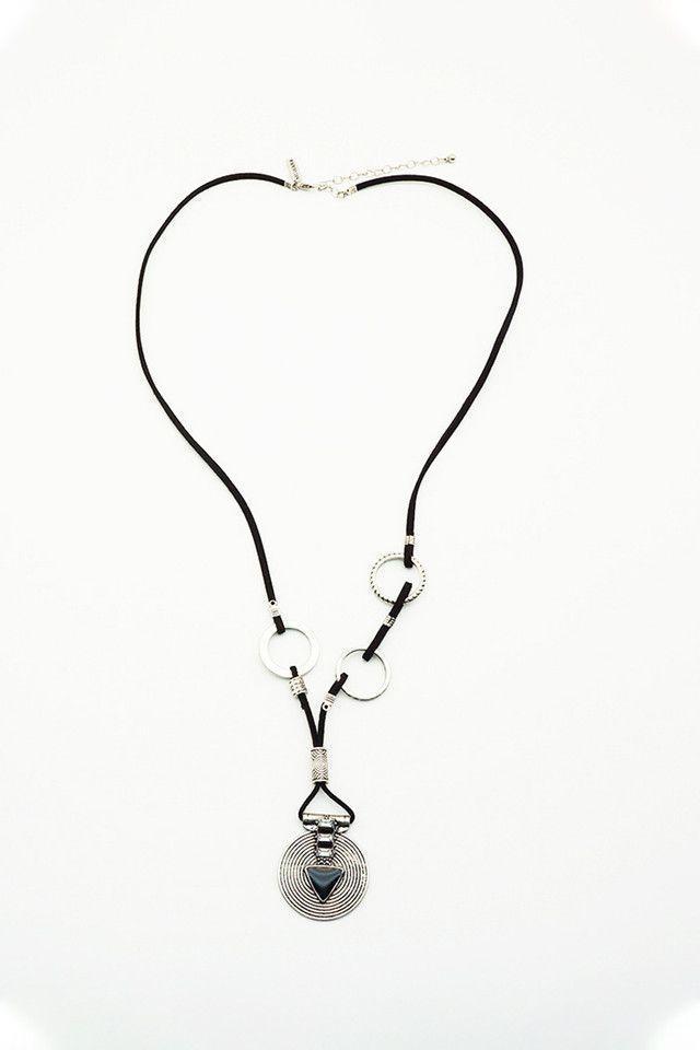 Collar Étnico Plateado Humana-0