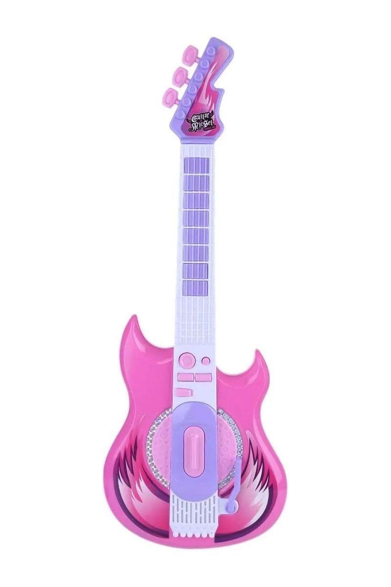 Micrófono Karaoke Con Guitarra Mp3 Y Luces Para Niñas-1
