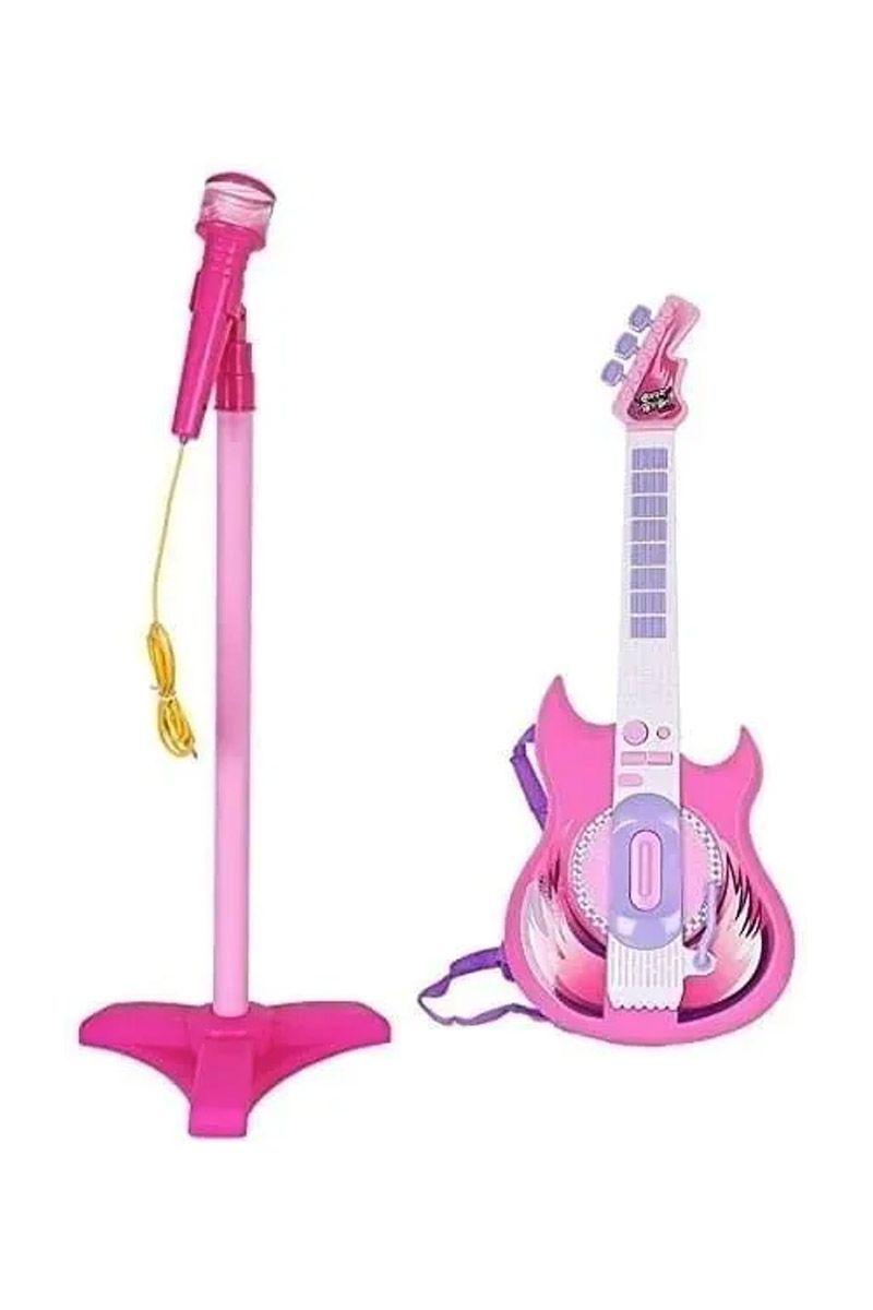 Micrófono Karaoke Con Guitarra Mp3 Y Luces Para Niñas-0