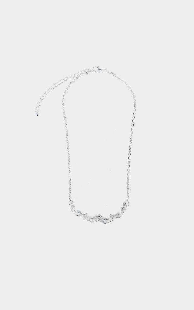 Collar Corto Flor 5 Plateado i-D-0