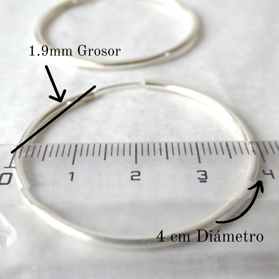 Aros De Plata 925 Argollas 45 mm - MABELITA-2