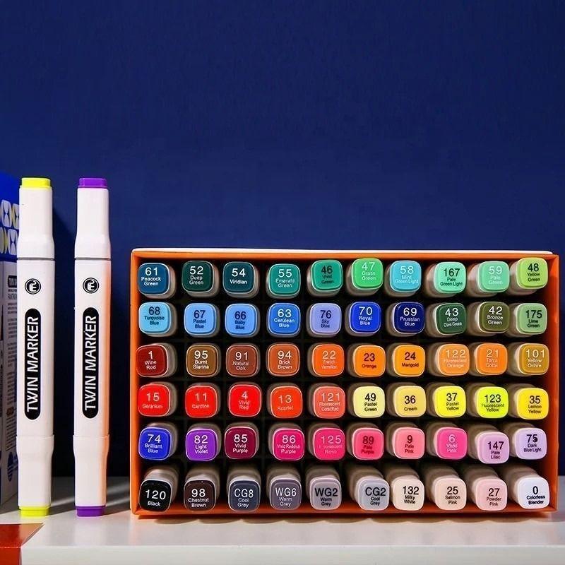 Marcadores Doble Punta 60 Colores Plumones-2