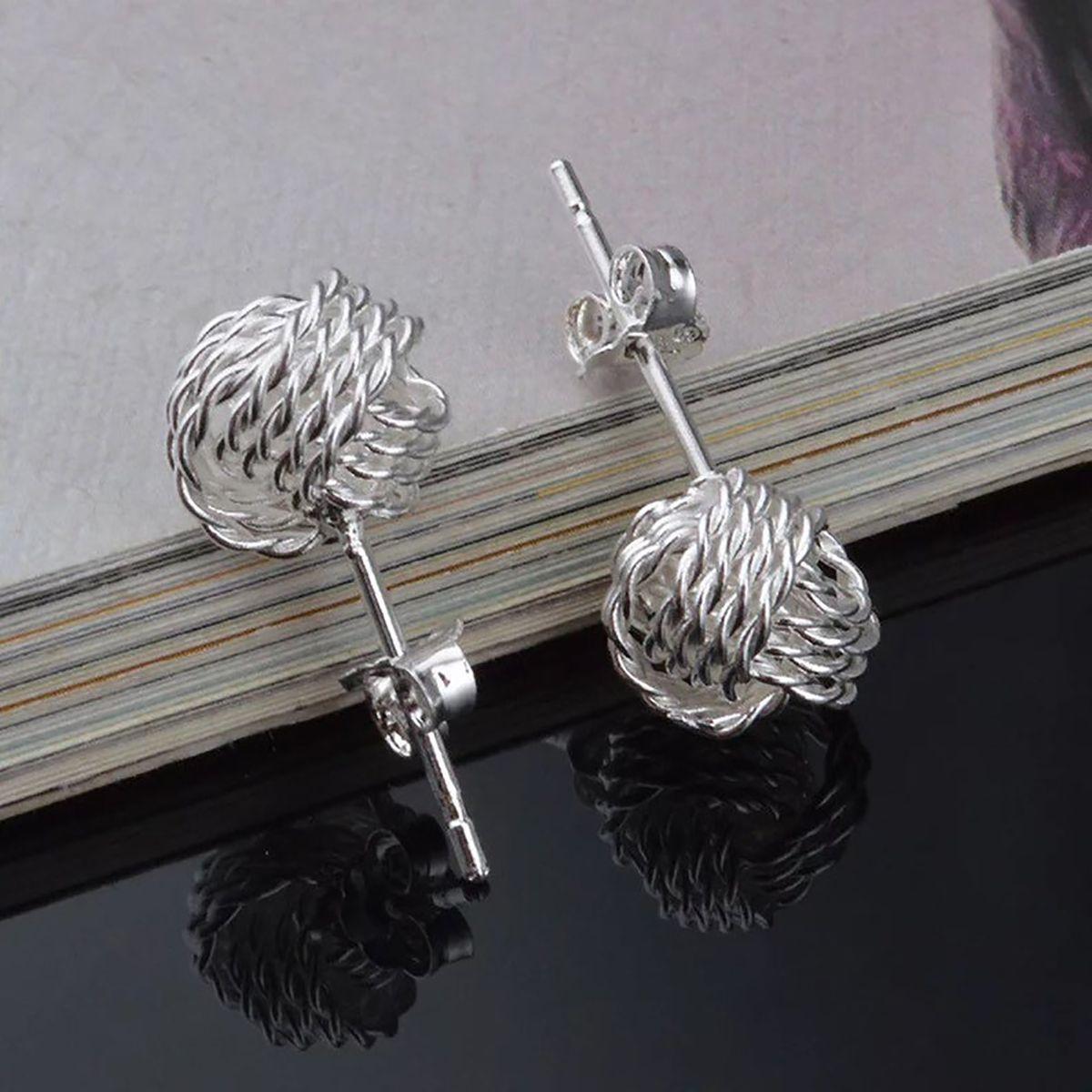 Aros Aritos Nudo Plata 925  - Mabelita-2