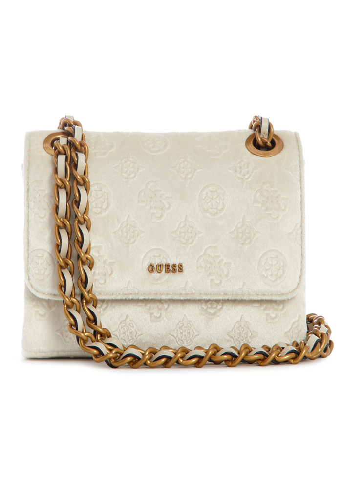 Mini Cartera Inia Mini Crossbody Flap Crema Guess-0