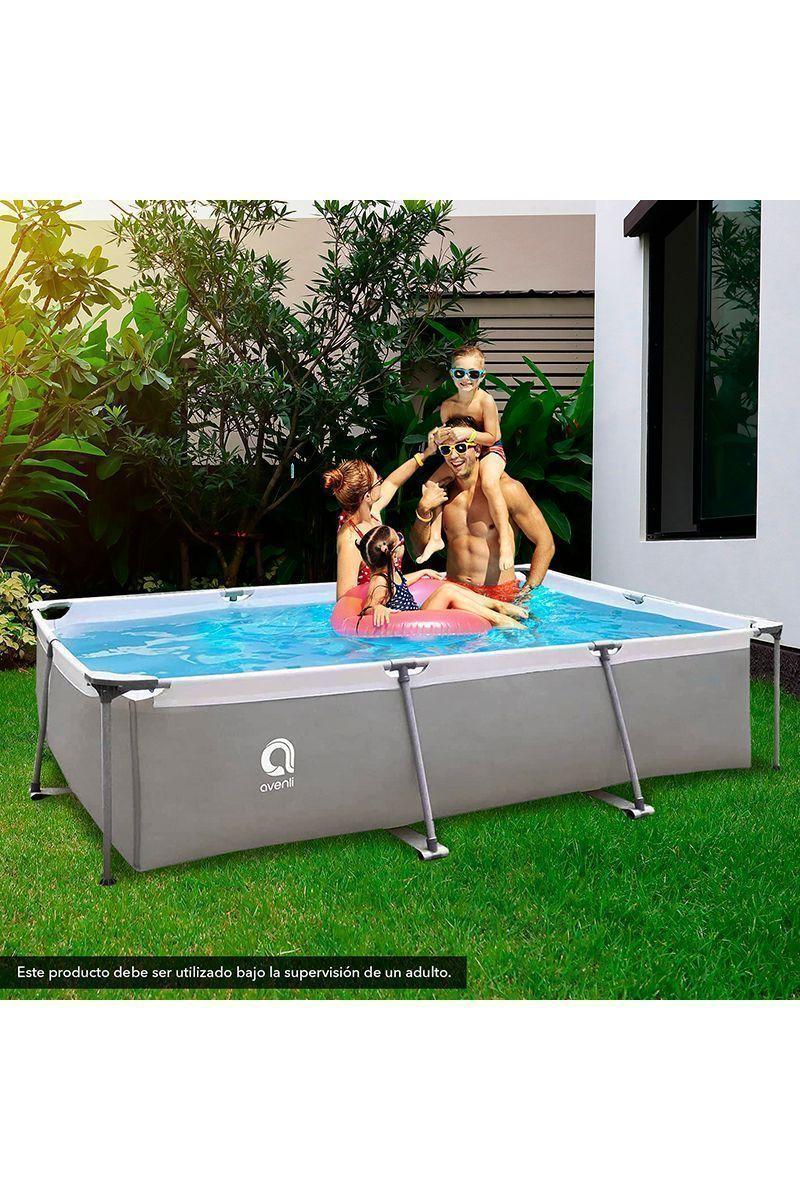 Piscina Rectangular 3701Lts 65cmx300cmx207cm Gris-1