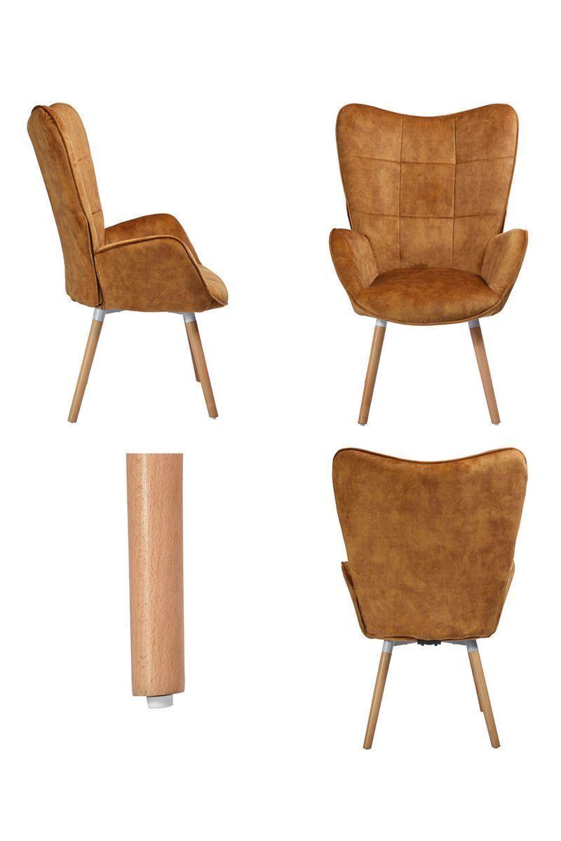 Sitial Bogdan Acolchado Apoyabrazos Café-4