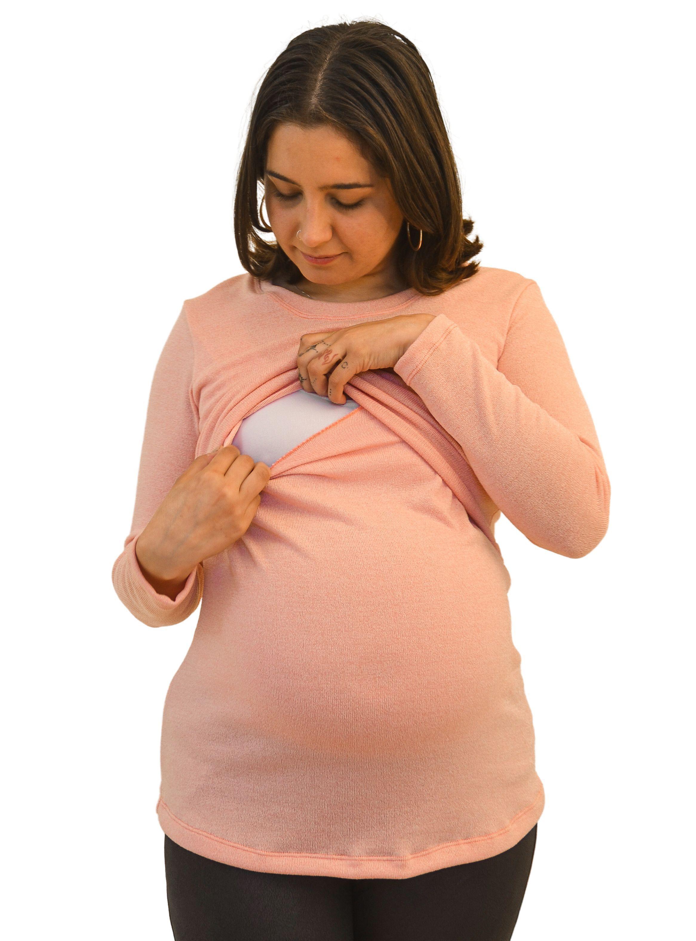 Polera Maternal y Lactancia Damasco-2