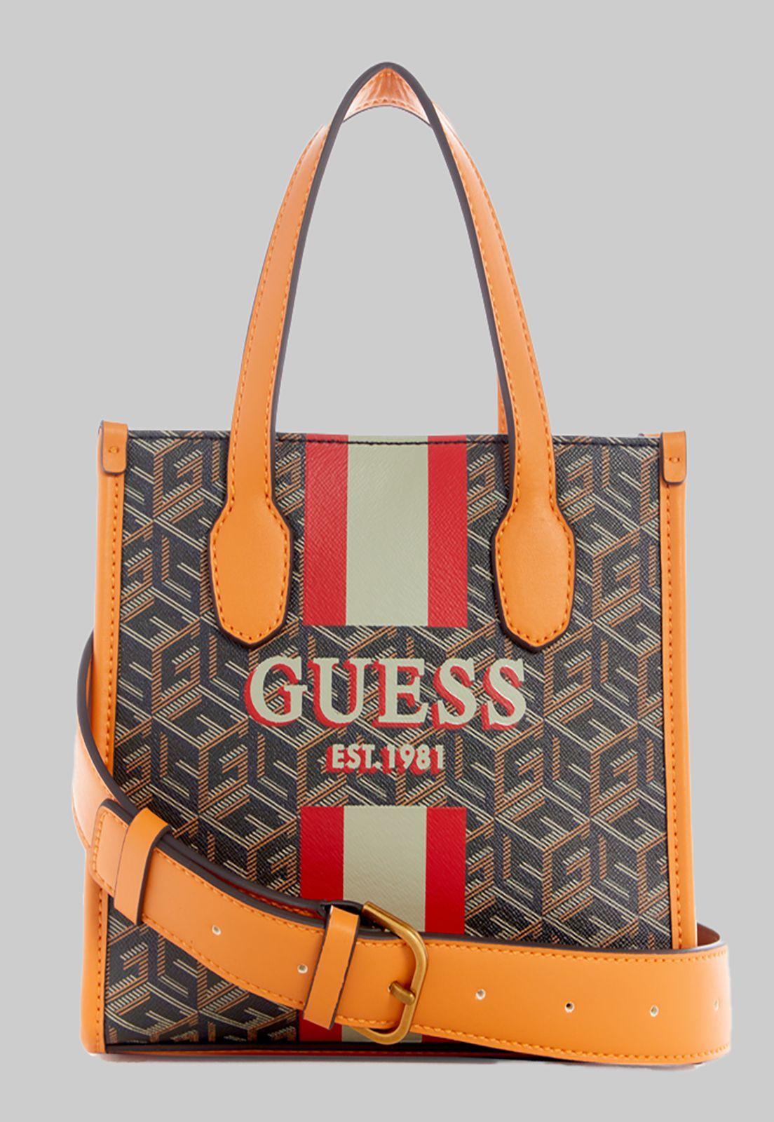 Mini Cartera Guess Silvana 2 Cmprtmnt Mini Tote Bkg Café-0