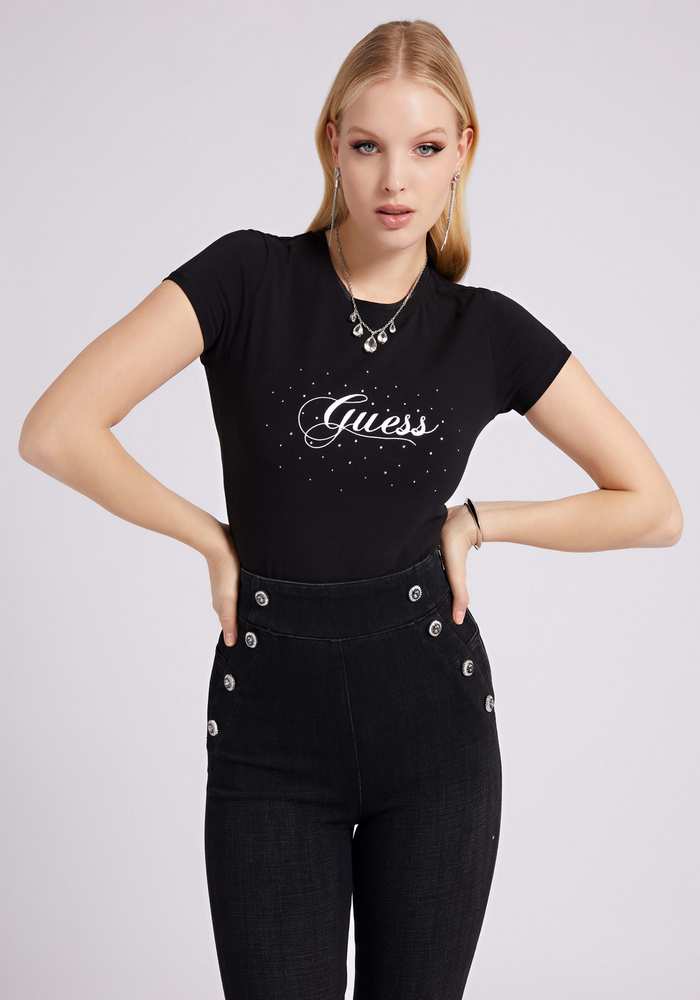Polera Guess Guess Script JBLK NEGRO-0