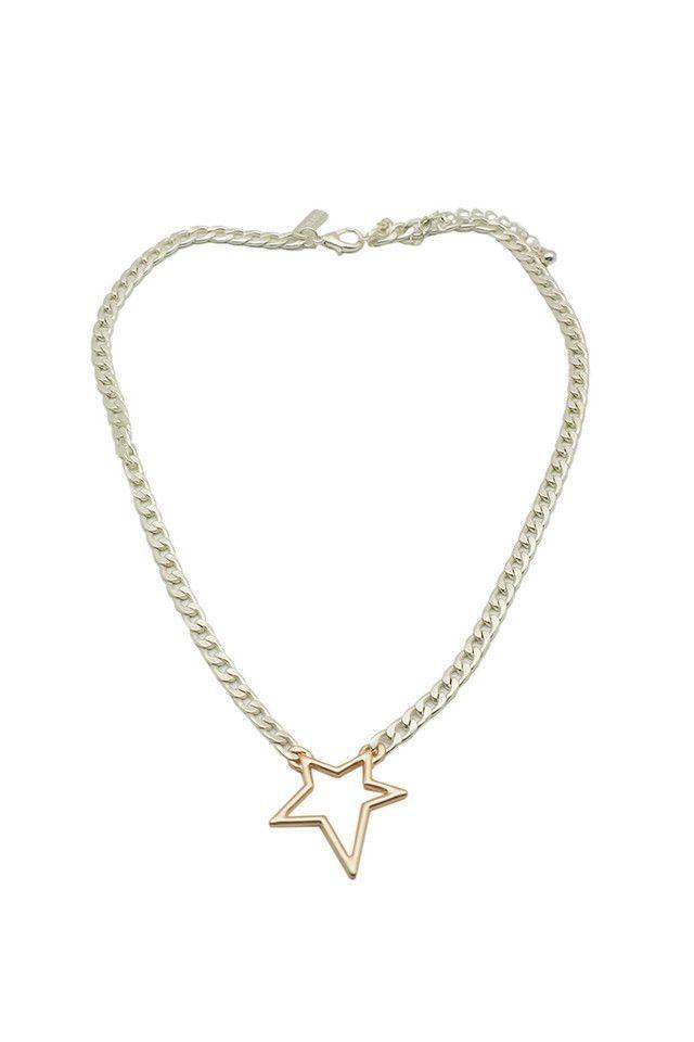 Collar Corto plateado Copper Estrella Humana-0