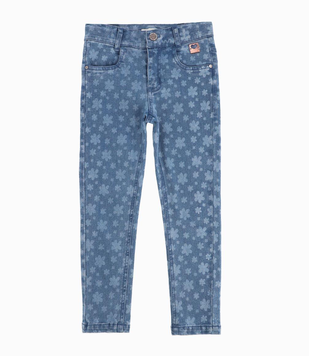 Jeans Niña Floreados Denim Celeste-0