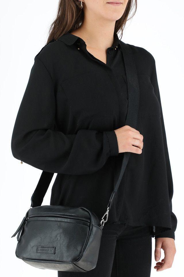 Cartera Cruzada Mineral Negra Humana-3