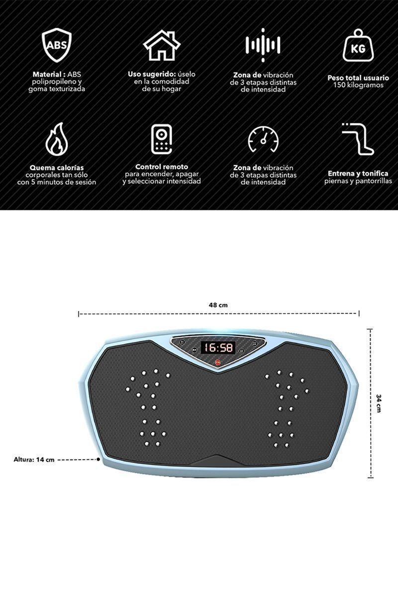 Plataforma Vibratoria PRO con Pantalla LED Celeste-2