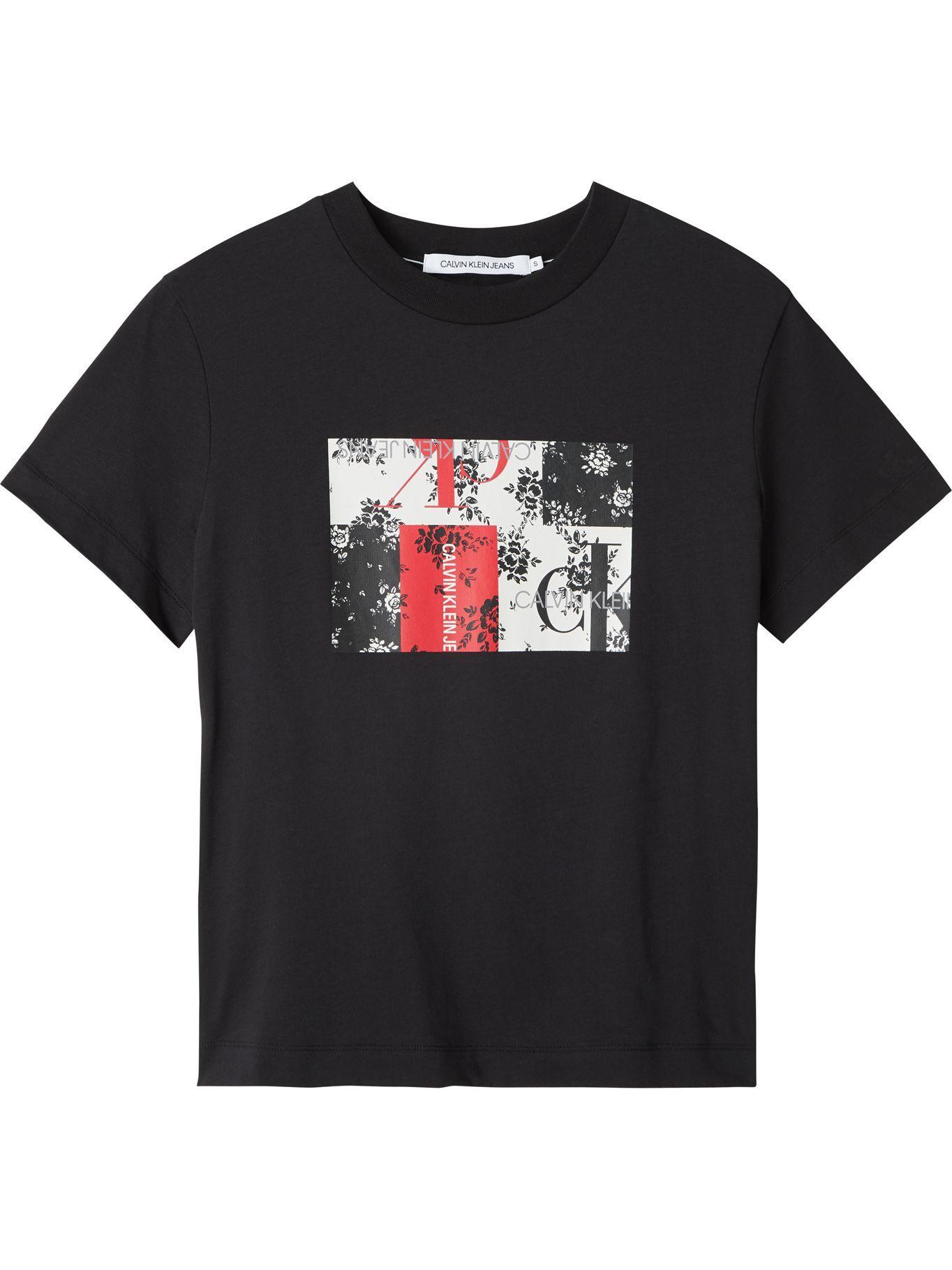 Polera Print Mixed Negro Calvin Klein-3