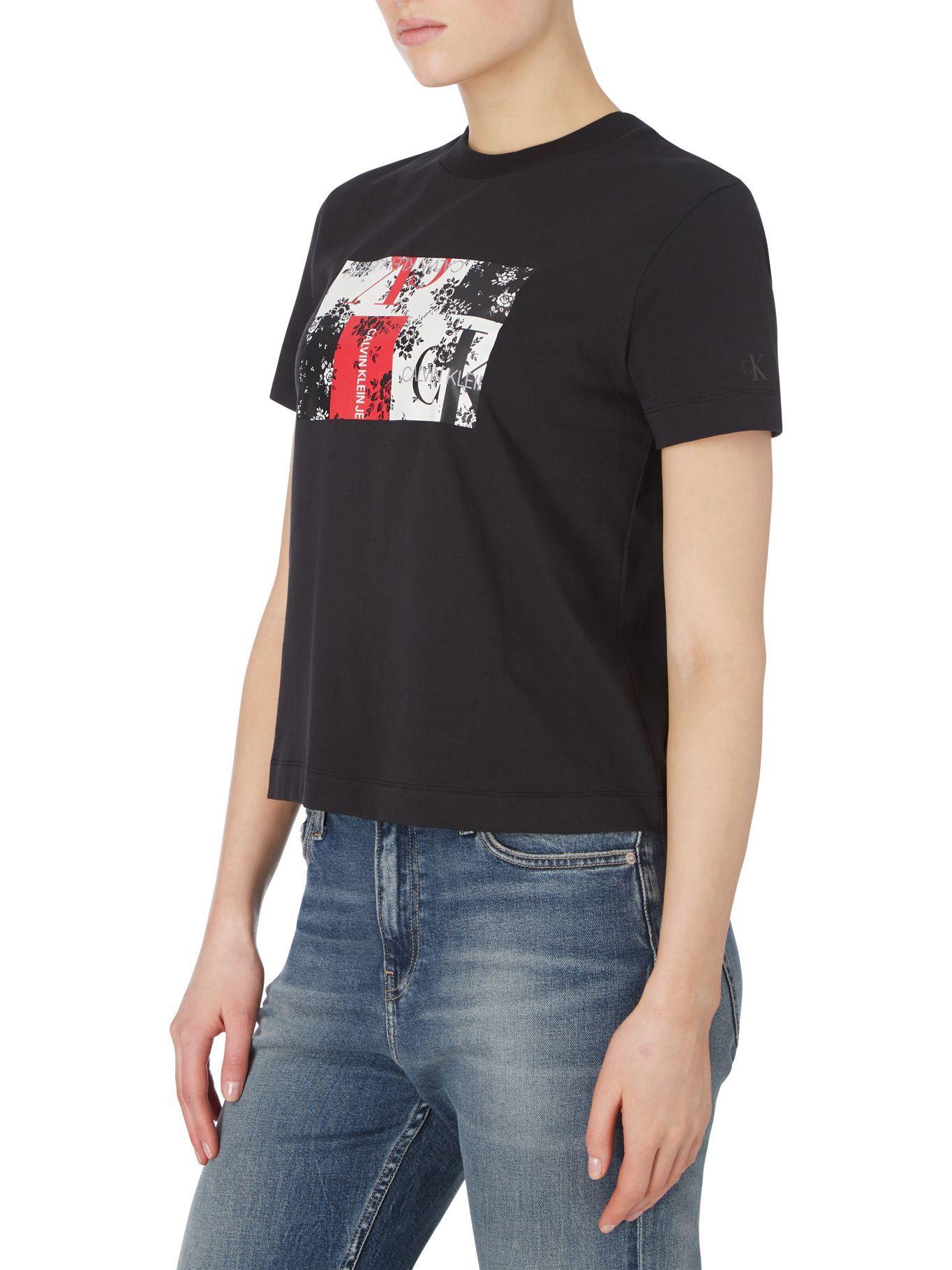 Polera Print Mixed Negro Calvin Klein-2