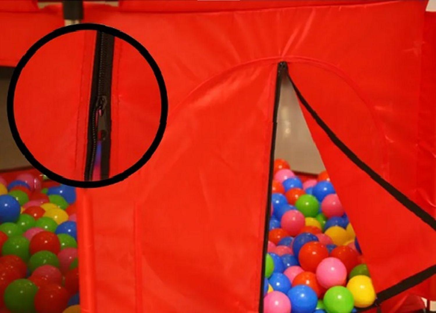 CORRAL DE  SEGURIDAD EXAGONAL CON ARO BASKETBALL PARA BEBES ROJO-3