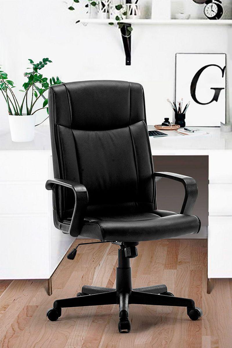 Silla Oficina Acolchada Apoyabrazos y Ruedas-1