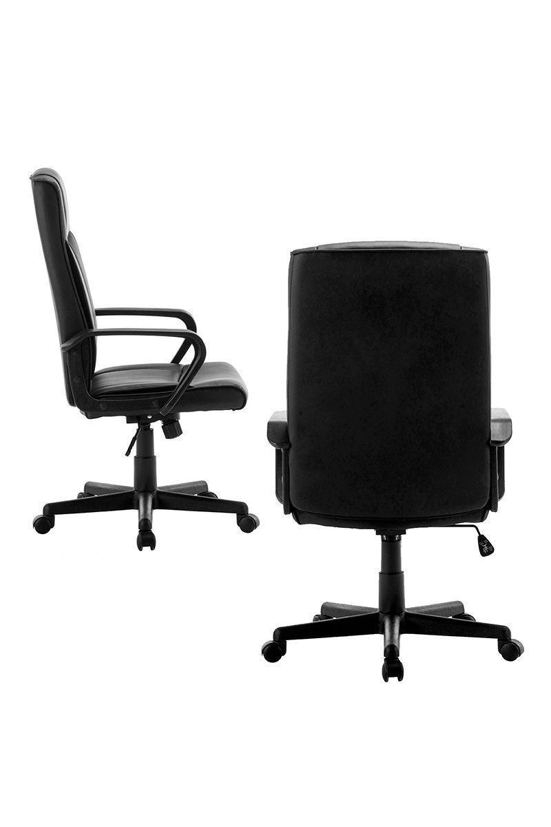 Silla Oficina Acolchada Apoyabrazos y Ruedas-3