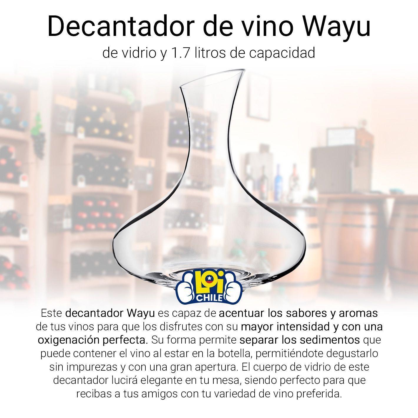 Decantador Aireador de Vinos 1,7 Litros Wayu-1