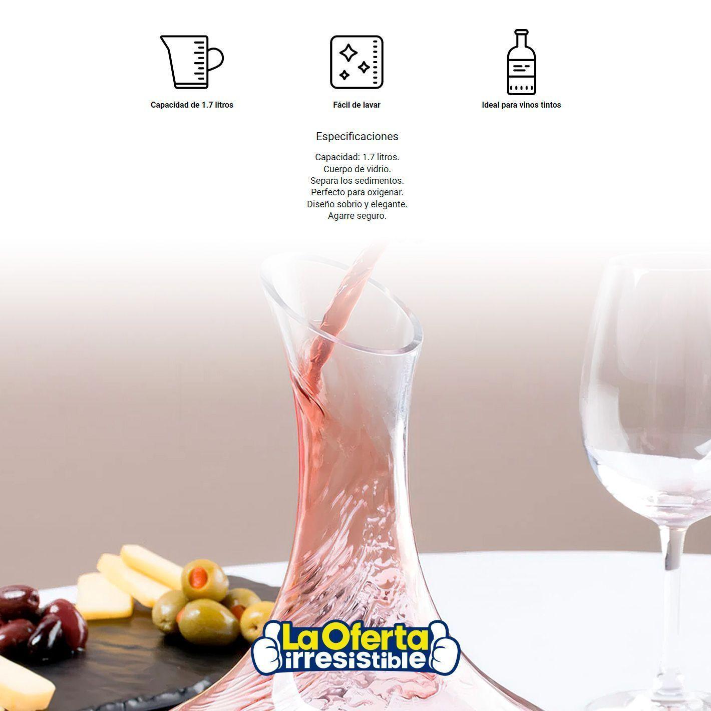 Decantador Aireador de Vinos 1,7 Litros Wayu-2