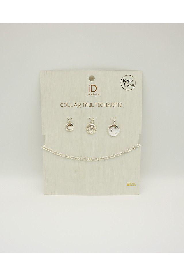 Collar Corto Plateado Esferas ID-0